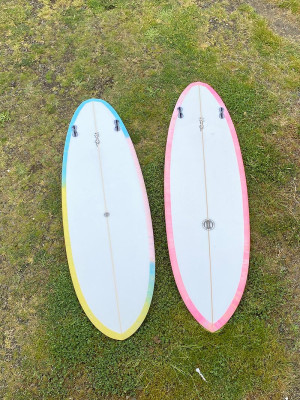 Diamond Twin Surfboard - bottom view