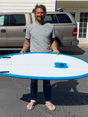 Lovechild Twinzer Surfboard - bottom view